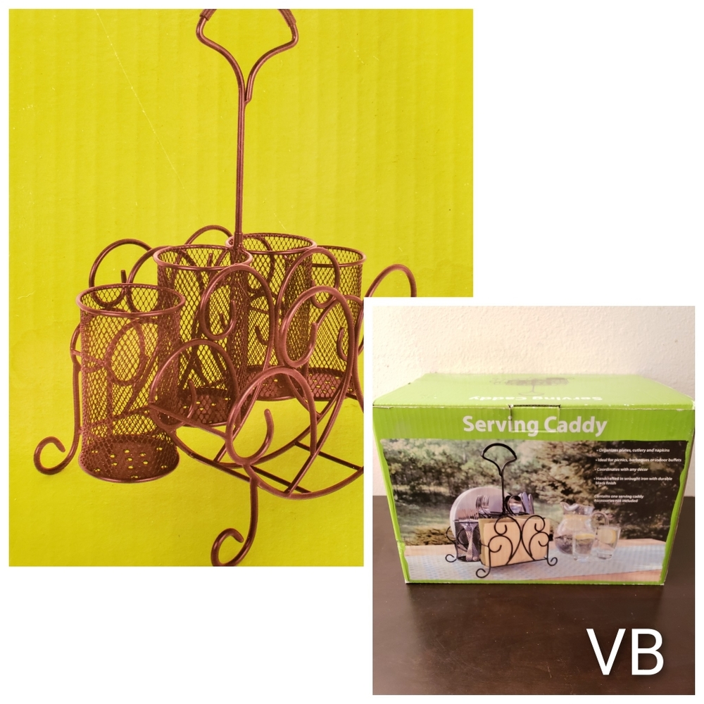 Wrought Iron Serving Caddy Brand New In Box.